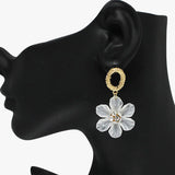 89132, FLOWER ACRYLIC DANGLE EARRING