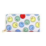 89228, SMILE HAPPY FACE PRINT LONG WALLET