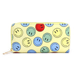 89228, SMILE HAPPY FACE PRINT LONG WALLET