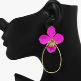 89238, FLOWER ACCENT TEARDROP POST EARRING