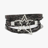 89241, STAR FAUX LEATHER MAGNETIC BRACELET