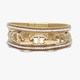 89247, FAUX LEATHER MAGNETIC BRACELET