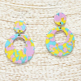 89255, ROUND CELLULOID ACETATE EARRING