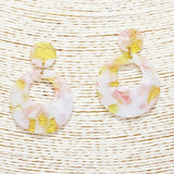 89255, ROUND CELLULOID ACETATE EARRING