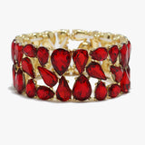 89257, TEARDROP RHINESTONE EVENING STRETCH BRACELET