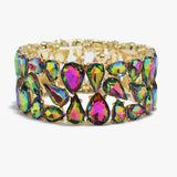 89257, TEARDROP RHINESTONE EVENING STRETCH BRACELET