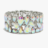 89257, TEARDROP RHINESTONE EVENING STRETCH BRACELET