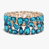 89257, TEARDROP RHINESTONE EVENING STRETCH BRACELET