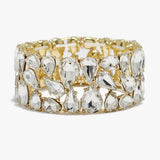 89257, TEARDROP RHINESTONE EVENING STRETCH BRACELET