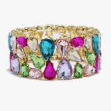 89257, TEARDROP RHINESTONE EVENING STRETCH BRACELET