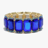 89259, RECTANGLE RHINESTONE EVENING STRETCH BRACELET