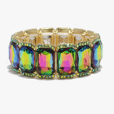 89259, RECTANGLE RHINESTONE EVENING STRETCH BRACELET