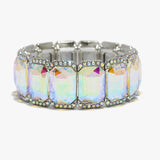 89259, RECTANGLE RHINESTONE EVENING STRETCH BRACELET
