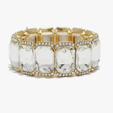 89259, RECTANGLE RHINESTONE EVENING STRETCH BRACELET
