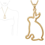 89272, EASTER BUNNY OPEN CUT PENDANT NECKLACE