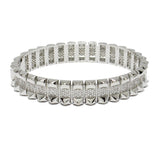 89275, DESIGNER INSPIRED CUBIC ZIRCONIA STAINLESS STEEL BRACELET