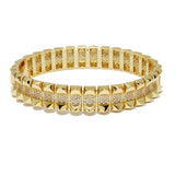 89275, DESIGNER INSPIRED CUBIC ZIRCONIA STAINLESS STEEL BRACELET