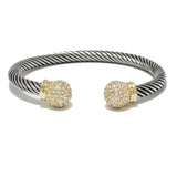 89276, DESIGNER INSPIRED PAVE BALL CUFF BRACELET
