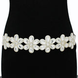 89328, HANDMADE FLOWER CRYSTAL RHINESTONE WEDDING BELT/ HEADBAND