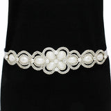 89329, HANDMADE PEARL N CRYSTAL RHINESTONE WEDDING BELT/ HEADBAND