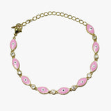 89382, GOLD PLATED EVIL EYE BRACELET