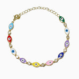 89382, GOLD PLATED EVIL EYE BRACELET