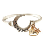 89401, "MOM" CRESCENT MOON INSPIRATION WIRE BRACELET