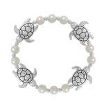 89402, SEA TURTLE PEARL STRETCH BRACELET