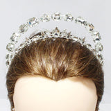 89415, GEOMETRIC MULTI RHINESTONE DOUBLE HEADBAND