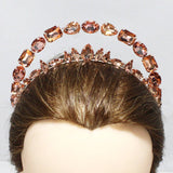 89415, GEOMETRIC MULTI RHINESTONE DOUBLE HEADBAND