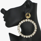 89471, OVERSIZED ROUND RHINESTONE EARRING