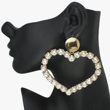 89473, OVERSIZED HEART RHINESTONE EARRING