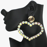 89473, OVERSIZED HEART RHINESTONE EARRING