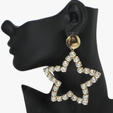 89474, OVERSIZED STAR RHINESTONE EARRING