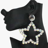 89474, OVERSIZED STAR RHINESTONE EARRING