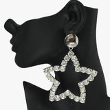 89474, OVERSIZED STAR RHINESTONE EARRING