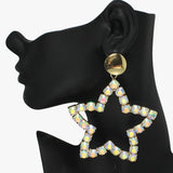 89474, OVERSIZED STAR RHINESTONE EARRING