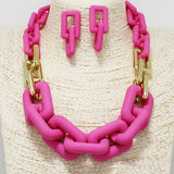 89484, COLOR RUBBER COATED LINKED NECKLACE