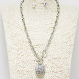 89486, PAVE ROUND CHARM TOGGLE NECKLACE