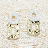 89503, GEOMETRIC PAVE RHINESTONE EARRING