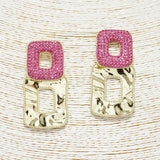 89503, GEOMETRIC PAVE RHINESTONE EARRING