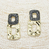 89503, GEOMETRIC PAVE RHINESTONE EARRING