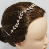 89538, FLORAL LEAF CRYSTAL RHINESTONE WEDDING HAIR VINE