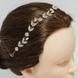 89538, FLORAL LEAF CRYSTAL RHINESTONE WEDDING HAIR VINE