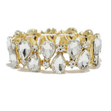89550, TEARDROP ACCENT RHINESTONE STRETCH BRACELET