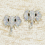 89564, ELEPHANT PAVE RHINESTONE POST EARRING