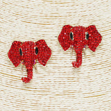 89564, ELEPHANT PAVE RHINESTONE POST EARRING