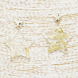 89639, STAR ACRYLIC WITH GOLD FLAIRS EARRING