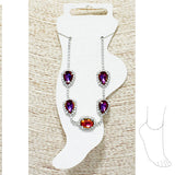 89659, MULTI RHINESTONE ANKLET