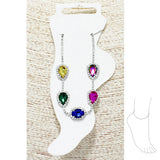 89659, MULTI RHINESTONE ANKLET